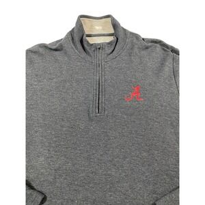 Vineyard Vines Mens Alabama Crimson Tide Pima Cotton Quarter Zip Pullover Gray M
